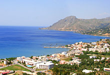The village of Plakias in Crete